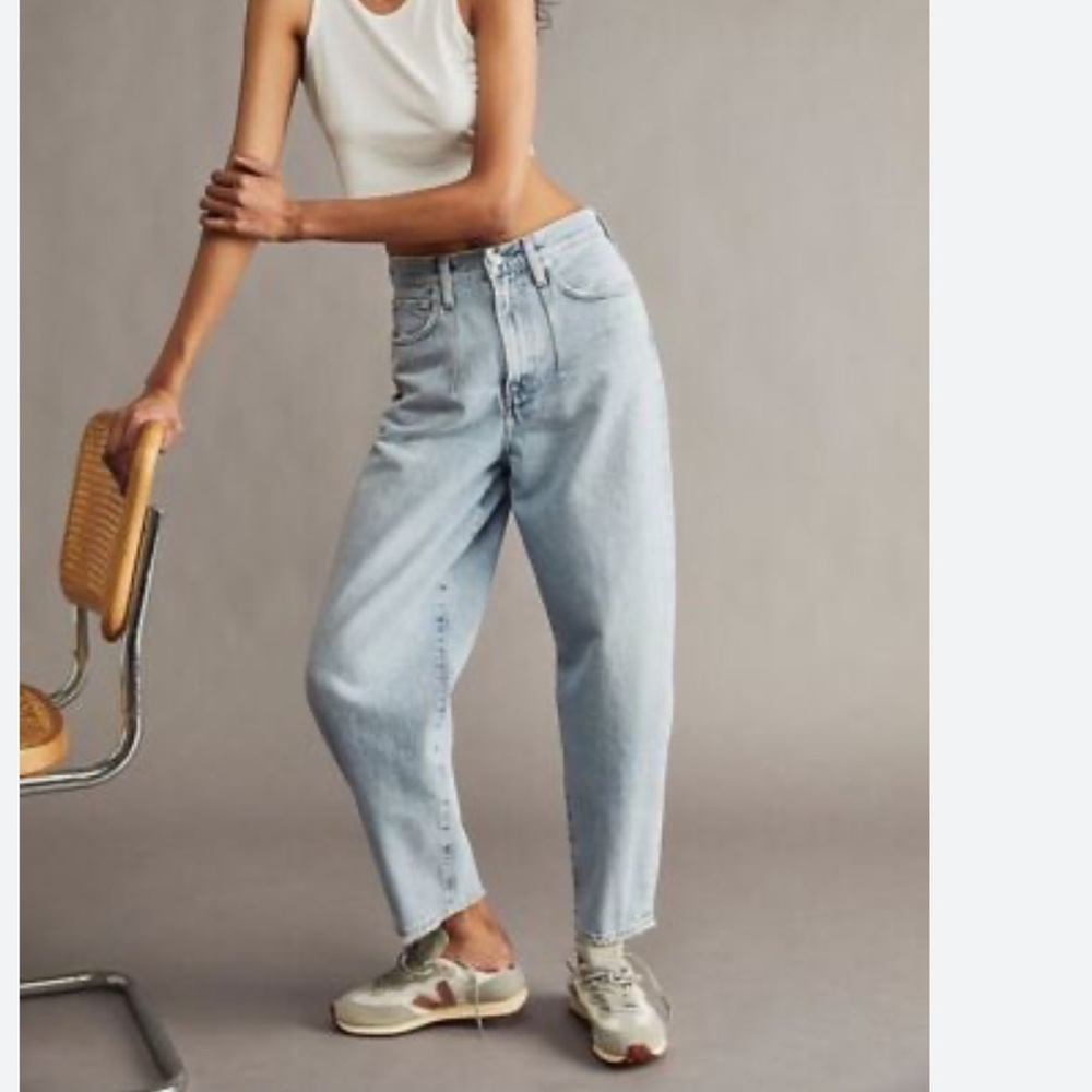 Agolde Light Wash Blue High-Rise Relaxed Jeans